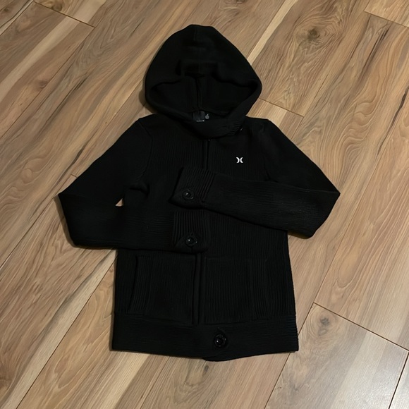 Hurley Knit Zipup Hoodie Sweater -Black - Picture 4 of 16